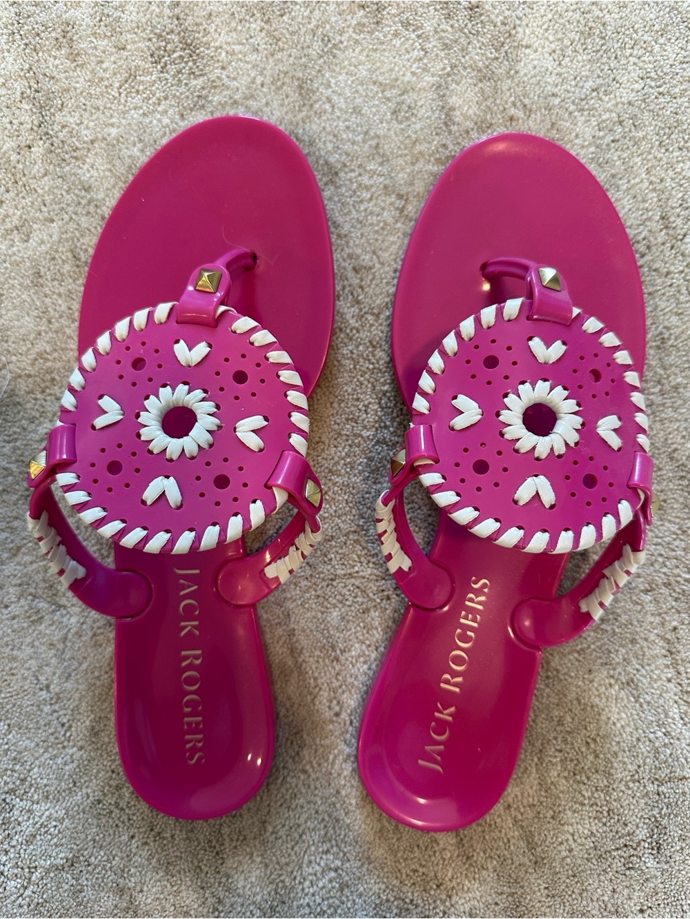 Jack Rogers Pink and White Jelly Sandal